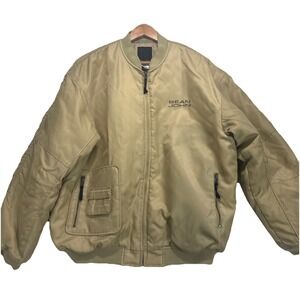 Sean John Tan Bomber Jacket Lined Quilted Heavy (Men's‎ Size XLarge)